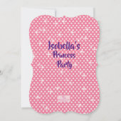 Invitation 5e anniversaire, activité princesse rose (Dos)