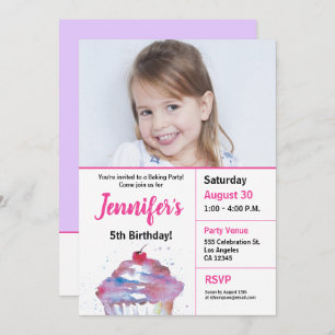 Invitation 5e anniversaire de la pâtisserie de cupcake