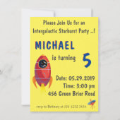Invitation 5e anniversaire de l'astronaute (Dos)