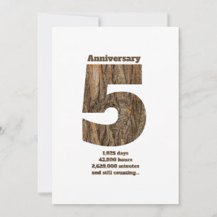 Invitation 5e anniversaire de mariage - Célébration en bois