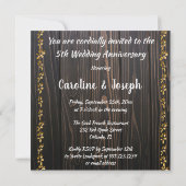 Invitation 5e anniversaire de mariage Diamant Laur (Dos)