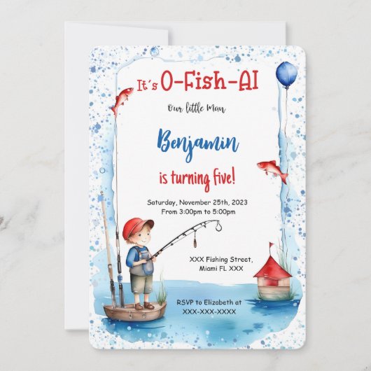 Invitation 5e anniversaire de pêche (Devant)