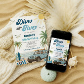 Invitation 5e anniversaire de surf - Plongez dans 