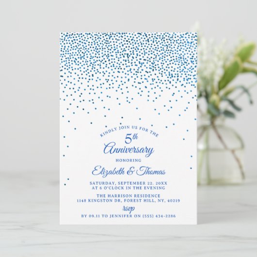 Invitation 5e anniversaire du Mariage Sapphire (Debout devant)