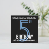 Invitation 5e anniversaire du Modern Blue and Black W689E (Debout devant)