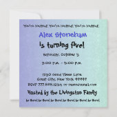 Invitation 5e anniversaire du Modern Blue and Black W689E (Dos)