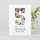 Invitation 5e anniversaire Numéro 5 Photo personnalisée Colla (Debout devant)