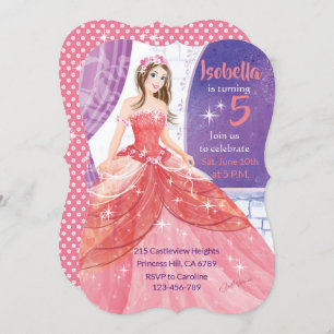 Invitation 5e anniversaire, Princesse rose Activité