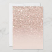 Invitation 5e anniversaire Rose rose or Bow fête d'anniversai (Dos)