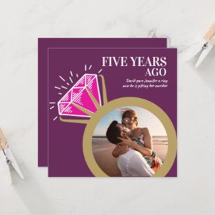 Invitation 5e anniversaire tourmaline rose bague or 2 photos
