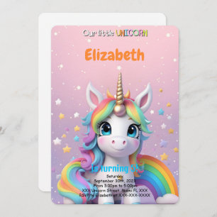 Invitation 5e Birthday Unicorn