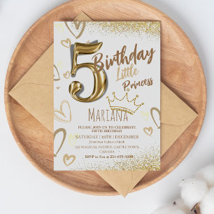 Invitation 5e Cool de la Parties scintillant d'or Little Prin