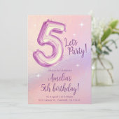 Invitation 5e Fête d'anniversaire de l'arc-en-ciel (Debout devant)