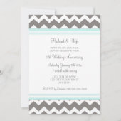 Invitation 5ème anniversaire Chevron Gris Bleu (Dos)