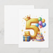 Invitation 5ème anniversaire doré (Devant / Derrière)