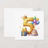 Invitation 5ème anniversaire en or (Devant / Derrière)