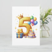Invitation 5ème anniversaire en or (Debout devant)