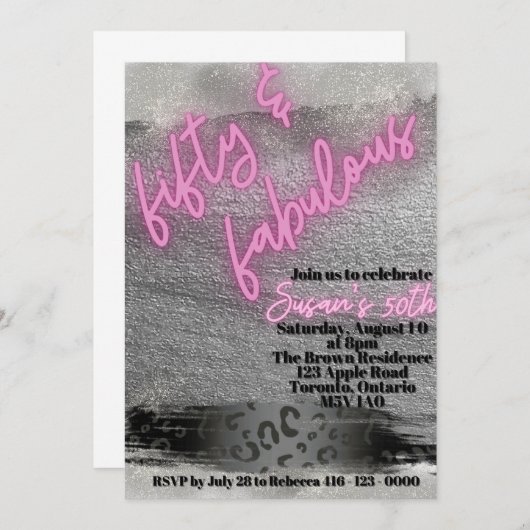 Invitation 5O et Fabuous (Devant / Derrière)