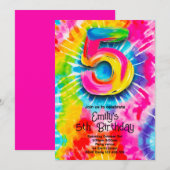 Invitation 5th Tie Dye Birthday (Devant / Derrière)