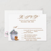 Invitation 5x3.5 R.S.V.P Card XMAS Mariage campagnard d'été R (Devant / Derrière)
