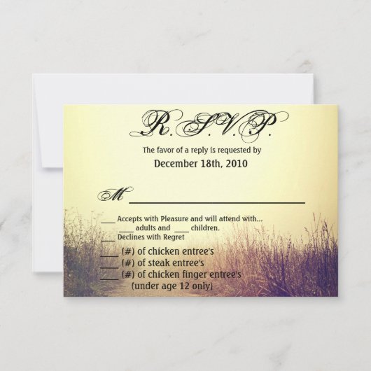 Invitation 5x3.5 R.S.V.P. Card XMAS Sunrise Pathway P (Devant)