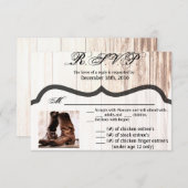 Invitation 5x3.5 R.S.V.P. CardBoots Country Rustic Western We (Devant / Derrière)