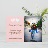 Invitation 5x7 2 Inséparables Photo Enregistrer la date Annon (Debout devant)