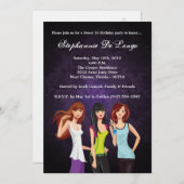 Invitation 5x7 Adolescents Ado Sweet 16 Anniversaire Invitati (Devant / Derrière)