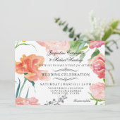 Invitation 5x7 Aquarelle moderne Rose Mariage de fleurs (Debout devant)