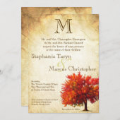 Invitation 5x7 Automne Arbre vieilli Papier anti-Faire-part d (Devant / Derrière)