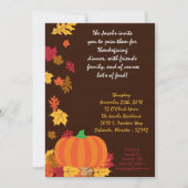 Invitation 5x7 Automne Feuilles Citrouille Thanksgiving Invit (Devant)