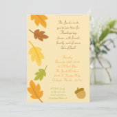 Invitation 5x7 Automne Feuilles d'automne Thanksgiving Invita (Debout devant)