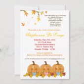 Invitation 5x7 Automne Feuilles TRIPLETS Baby shower Invitati (Devant)