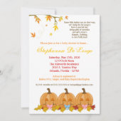 Invitation 5x7 Automne Feuilles TRIPLETS Baby shower Invitati (Devant)