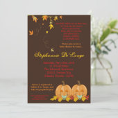 Invitation 5x7 Automne Leaves TWIN TWINS Baby shower Invitati (Debout devant)