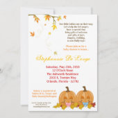 Invitation 5x7 Automne Leaves TWIN TWINS Baby shower Invitati (Devant)