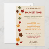 Invitation 5x7 Automne Quitte la récolte Thanksgiving Invitat (Devant / Derrière)