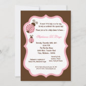 Invitation 5x7 Baby shower Brown Lady Bug (Devant)