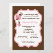 Invitation 5x7 Baby shower Brown Lady Bug (Devant / Derrière)