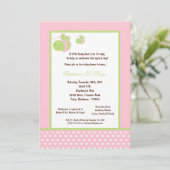 Invitation 5x7 Baby shower d'abeilles de miel rose pâle (Debout devant)
