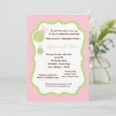 Invitation 5x7 Baby shower de bug rose pâle (Debout devant)