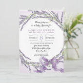 Invitation 5x7 Baby shower de couronnes florales de lavande f (Debout devant)