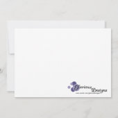 Invitation 5X7 Baby shower de silhouette rose violet Invitati (Dos)