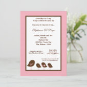 Invitation 5x7 Baby shower d'oiseaux rose clair (Debout devant)