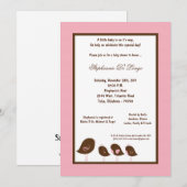 Invitation 5x7 Baby shower d'oiseaux rose clair (Devant / Derrière)