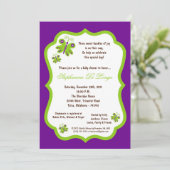 Invitation 5x7 Baby shower papillon pourpre foncé (Debout devant)