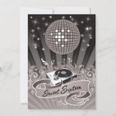 Invitation 5x7 Black DJ Spin Tourne-disque 16 Anniversaire In (Dos)