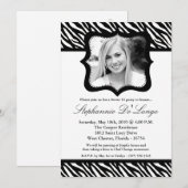 Invitation 5x7 Black Zebra PHOTO Sweet 16 Anniversaire Invita (Devant / Derrière)