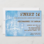 Invitation 5x7 Bleu Chandelier Sweet 16 Anniversaire Invitati (Devant)