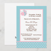 Invitation 5x7 bleu-clair gaffent l'invitation de fête (Devant / Derrière)